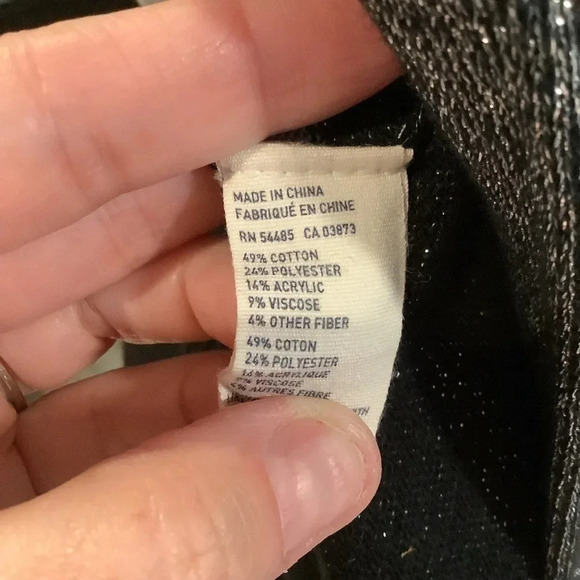 #94 American Eagle Black & Gray Sparkle Lightweight Sweater Size Small - Picture 6 of 7